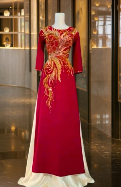 Áo dài trung niên - Áo dài cho mẹ ngồi sui cao cấp ADK08