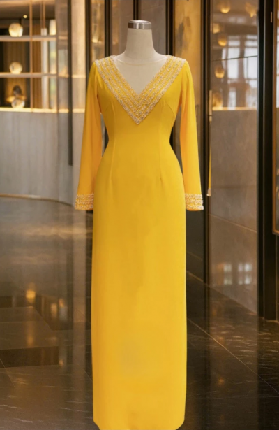 Áo dài mẹ cô dâu - Áo dài trung niên chất liệu lụa mỹ cao cấp ADL15 có bigsize