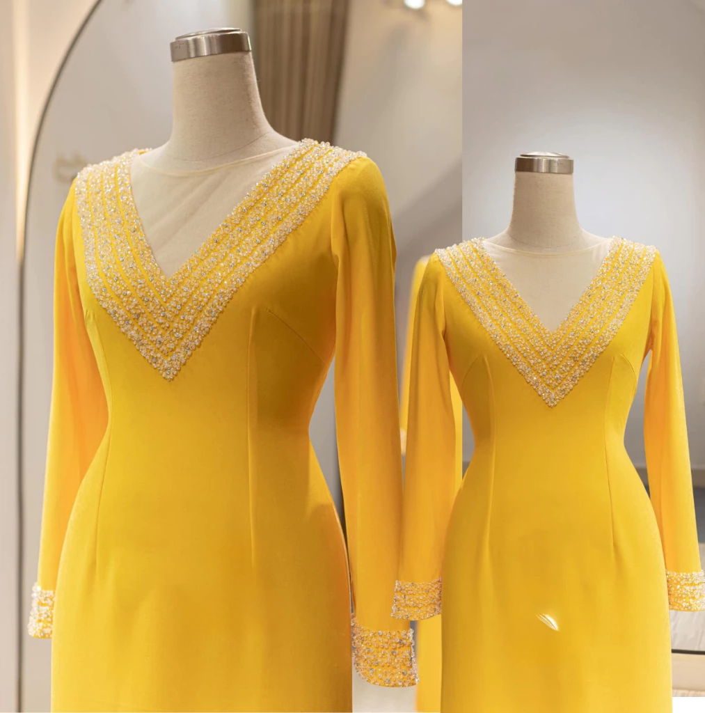 Áo dài mẹ cô dâu - Áo dài trung niên chất liệu lụa mỹ cao cấp ADL15 có bigsize - Ảnh 7