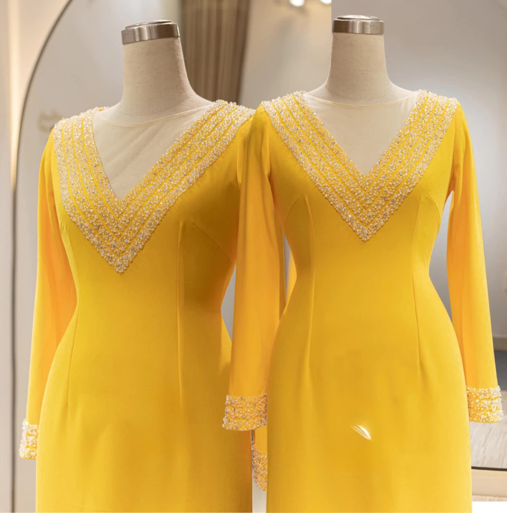 Áo dài mẹ cô dâu - Áo dài trung niên chất liệu lụa mỹ cao cấp ADL15 có bigsize - Ảnh 8