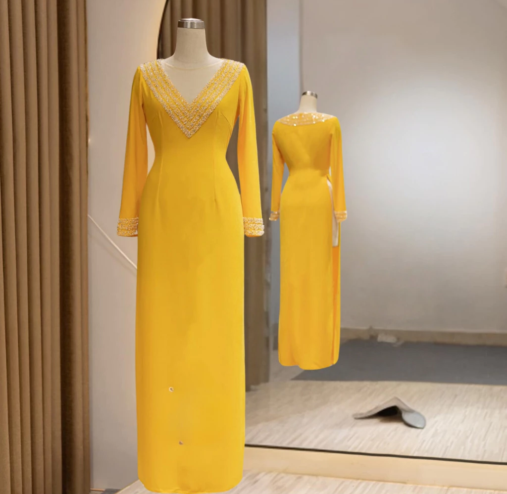 Áo dài mẹ cô dâu - Áo dài trung niên chất liệu lụa mỹ cao cấp ADL15 có bigsize - Ảnh 9