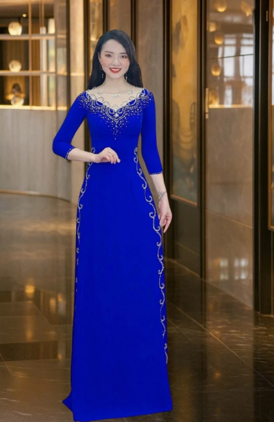 Áo dài sui gia đi đám hỏi mẫu trẻ trung chất liệu vải lụa mỹ ADM04CB