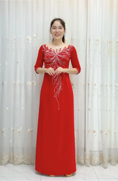 Áo dài bà sui cao cấp chất liệu lụa mỹ ADM05D