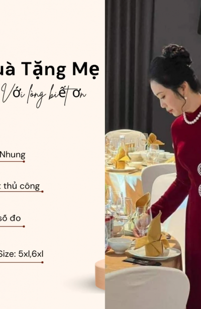 Áo dài trung niên dành cho các mẹ ngồi sui chất liệu nhung cao cấp ADM10 có bigsize