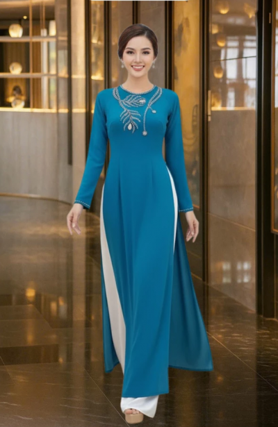 Áo dài bà sui dành cho mẹ trung niên đơn giản nhẹ nhàng xinh đẹp có bigsize ADM18