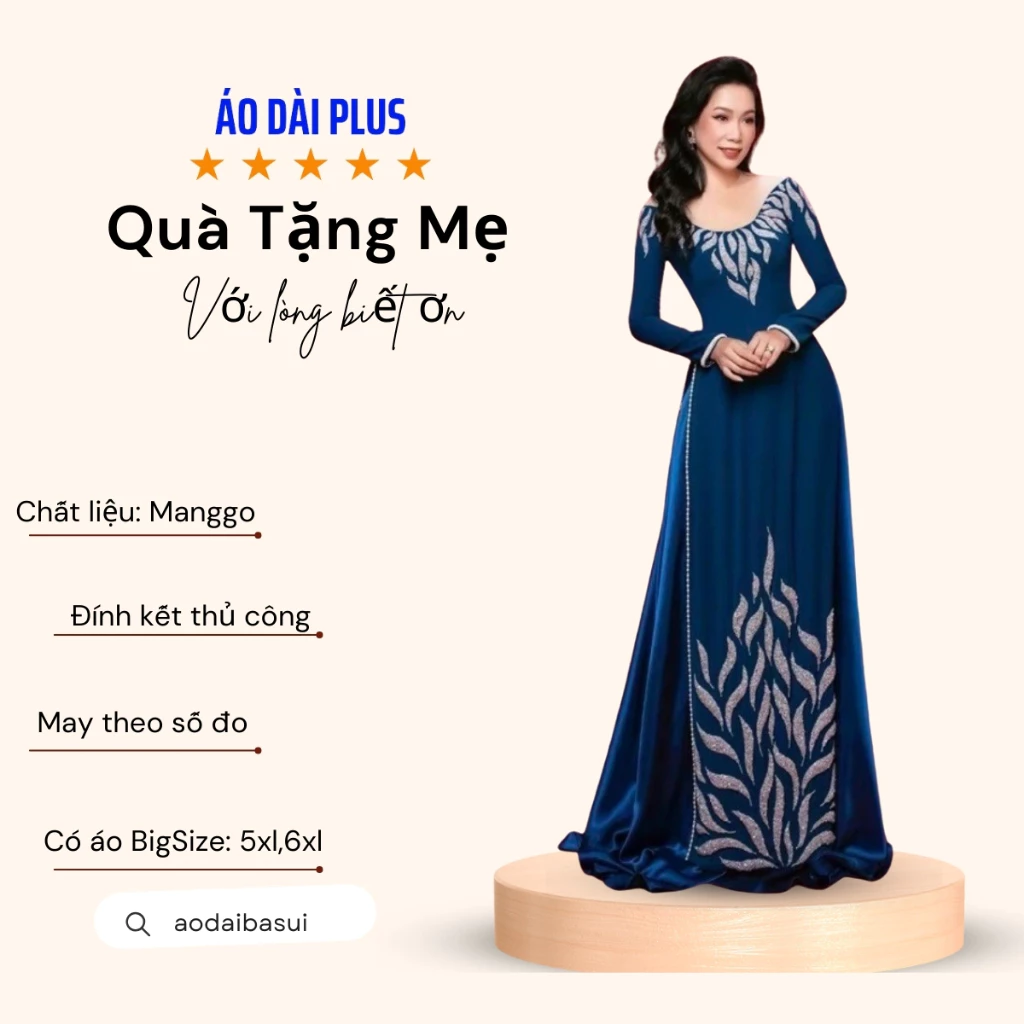 Áo dài xui gia chất liệu lụa mango cao cấp ADM28