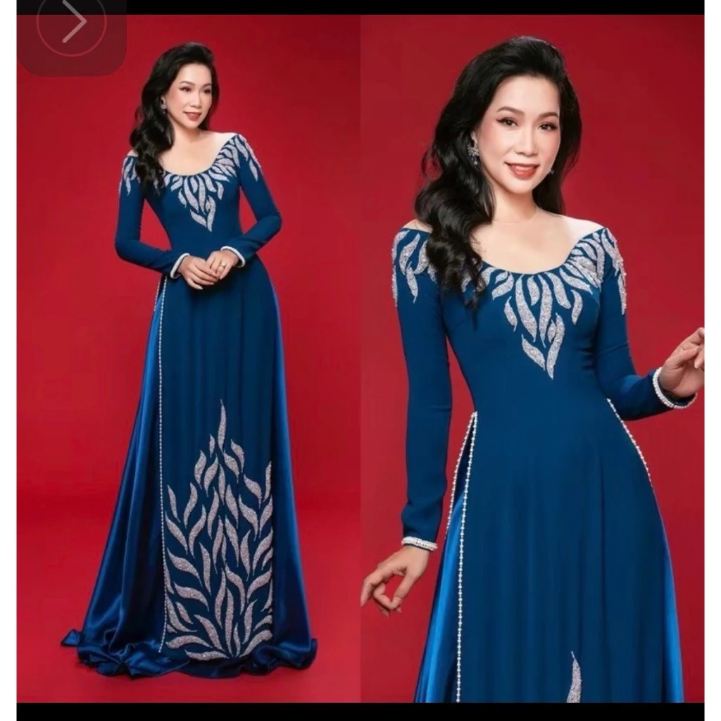 Áo dài xui gia chất liệu lụa mango cao cấp ADM28 - Ảnh 4