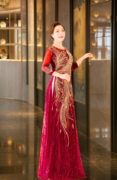 Áo dài bà sui cao cấp chất liệu kim sa sang trọng trẻ trung nhiều màu đẹp ADM98.1